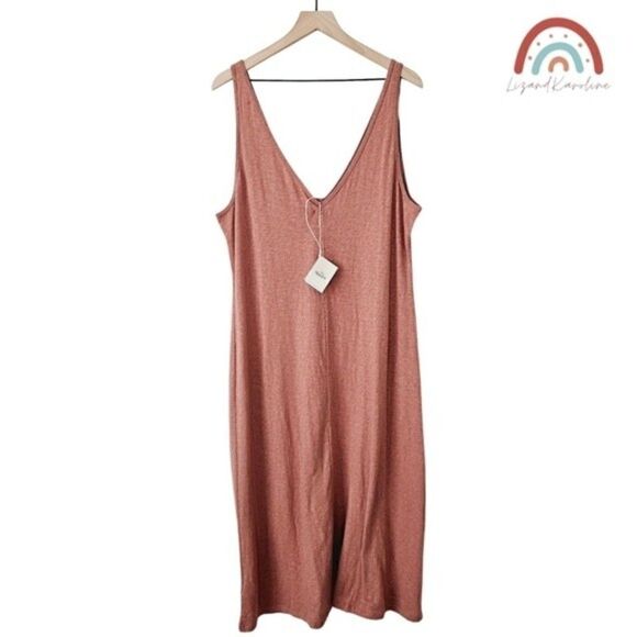 New! Faherty Cliffside Linen Cotton Henley V-Neck Tank Shirt Summer Maxi Dress - Picture 4 of 10